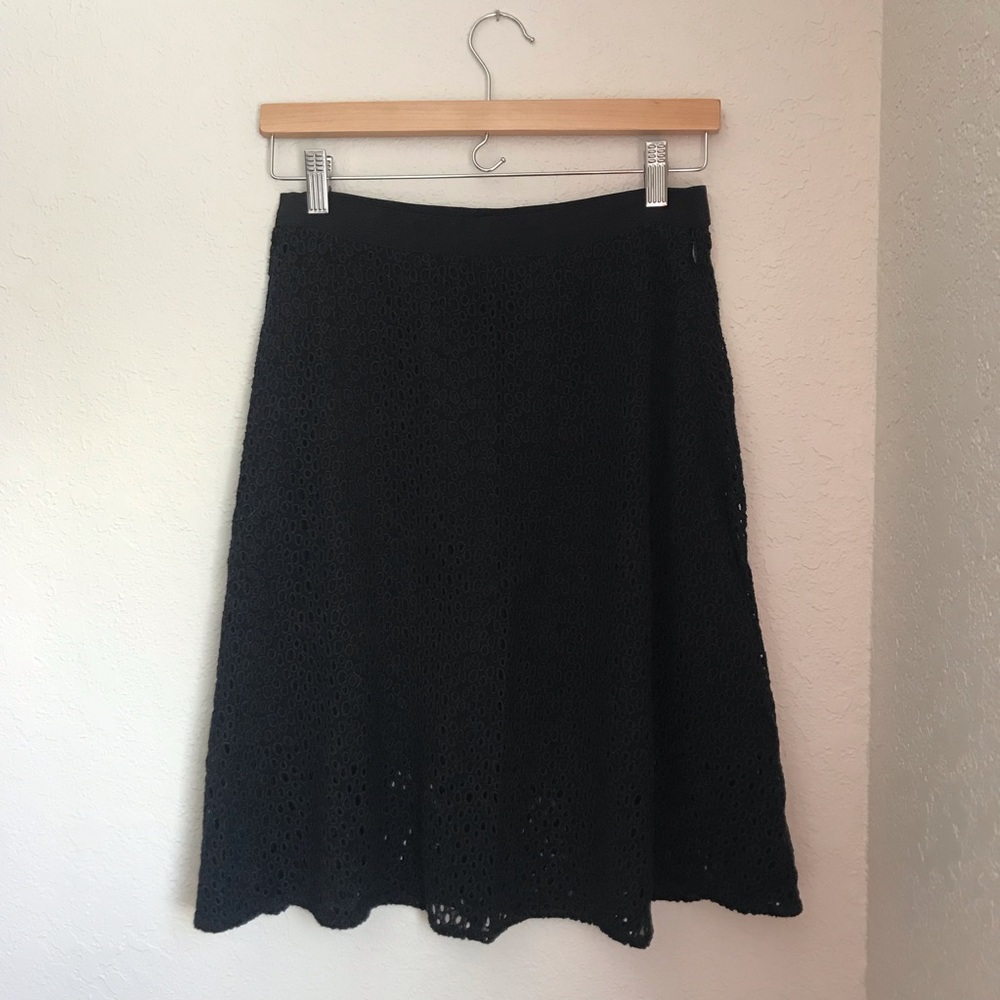 AllSaints Navy Eyelet Skirt